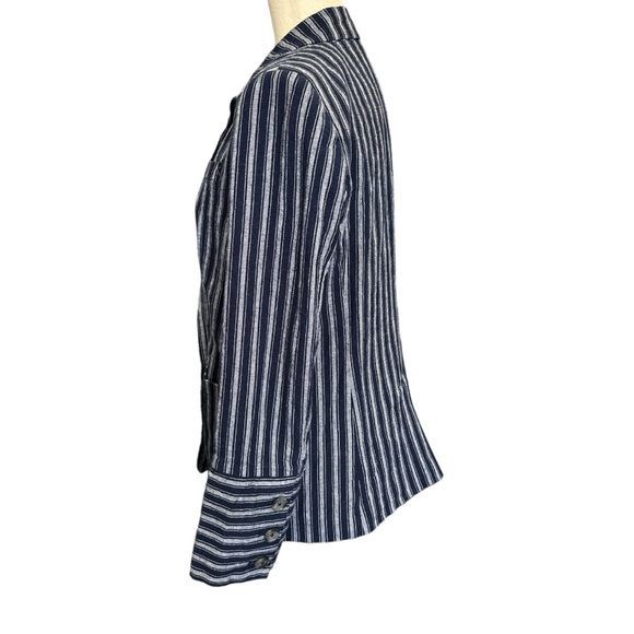 Laundry by Shelli Segal Navy Striped Blazer Size 6 - Picture 3 of 8